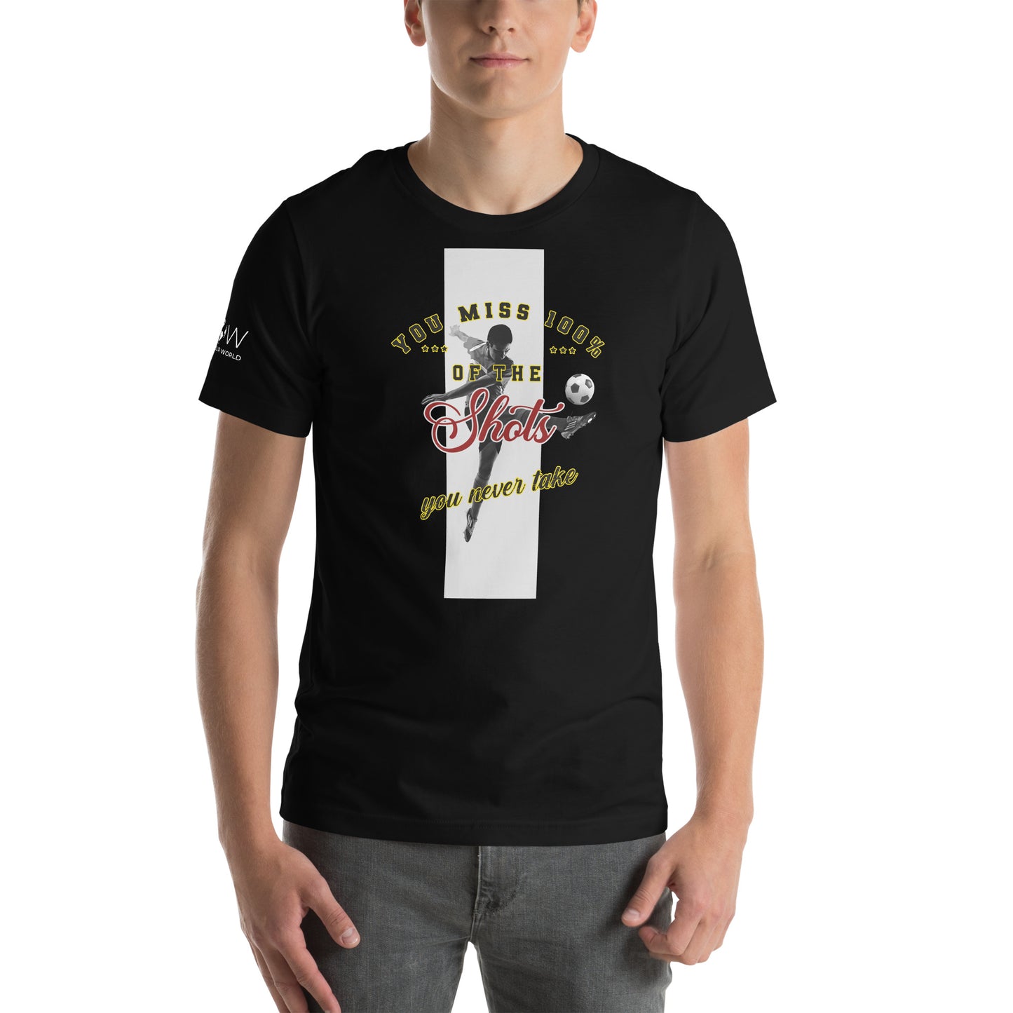 You Miss 100% of the Shots You Never Take Men's Motivational Black T-Shirt