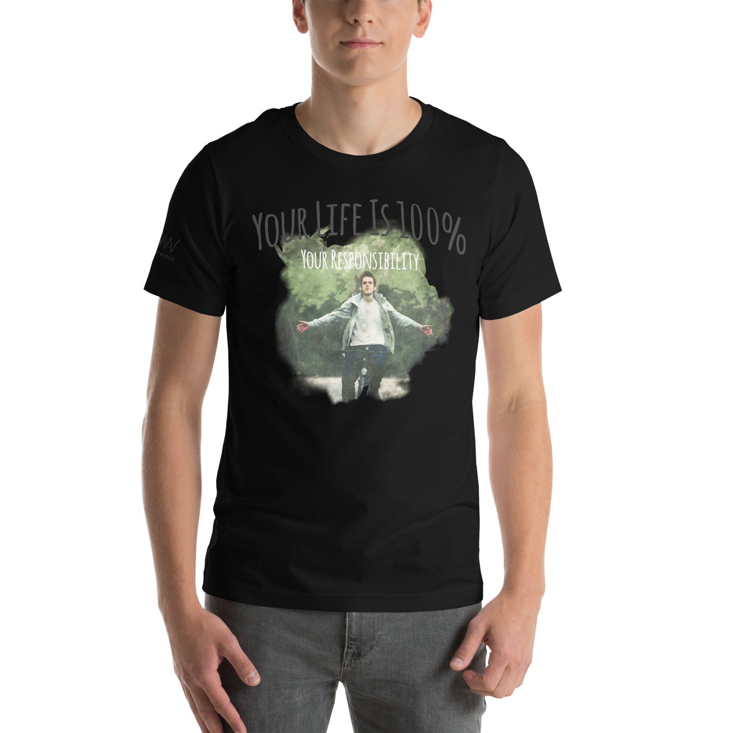 Your Life Is 100% Your Responsibility Men's Motivational Black T-Shirt