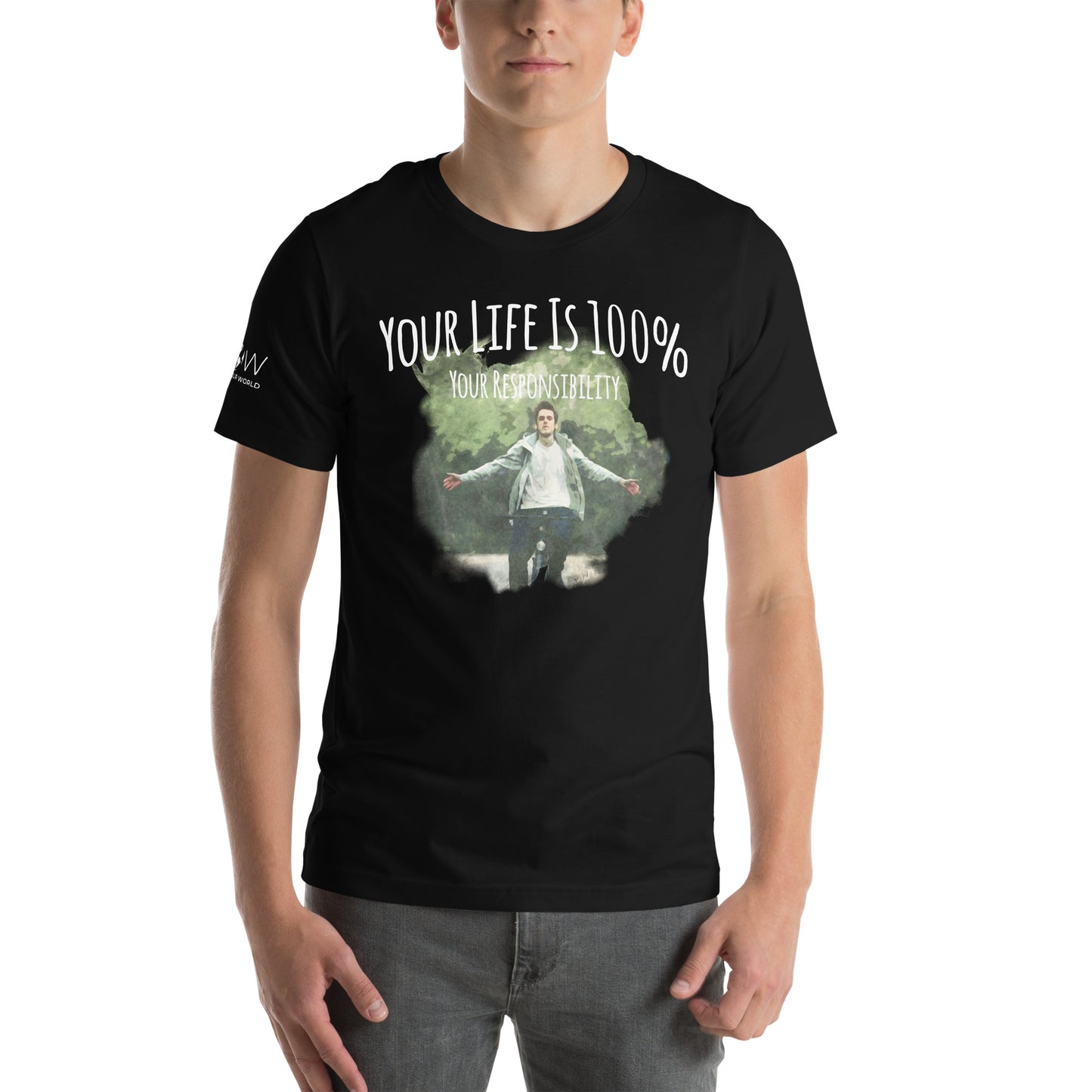 Your Life Is 100% Your Responsibility Men's Motivational Black T-Shirt