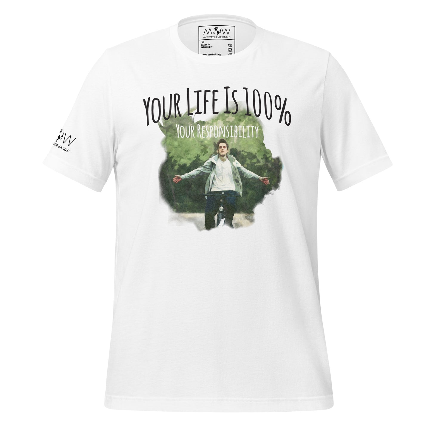 Your Life Is 100% Your Responsibility Men's Motivational White T-Shirt