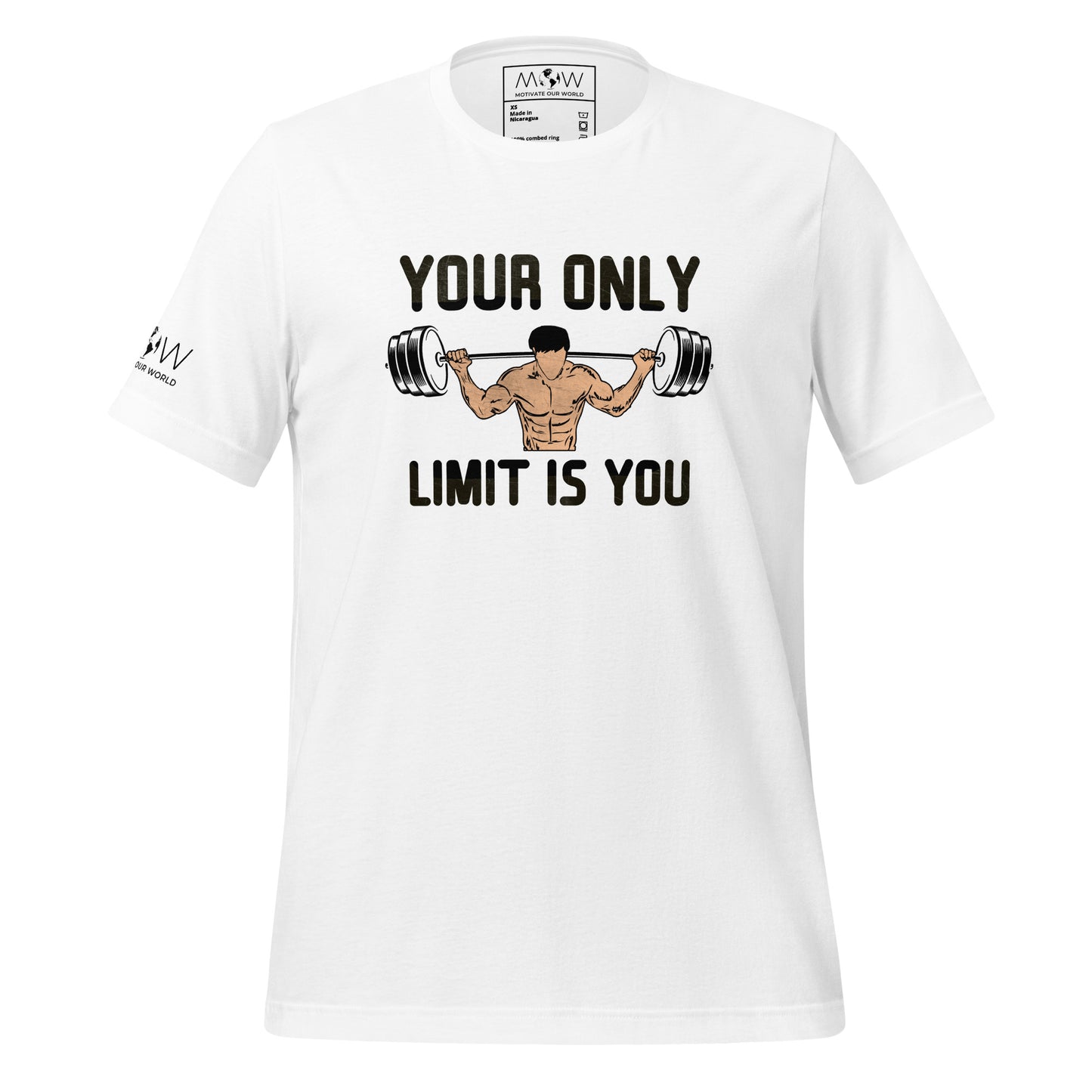 Your Only Limit Men's Motivational White T-Shirt