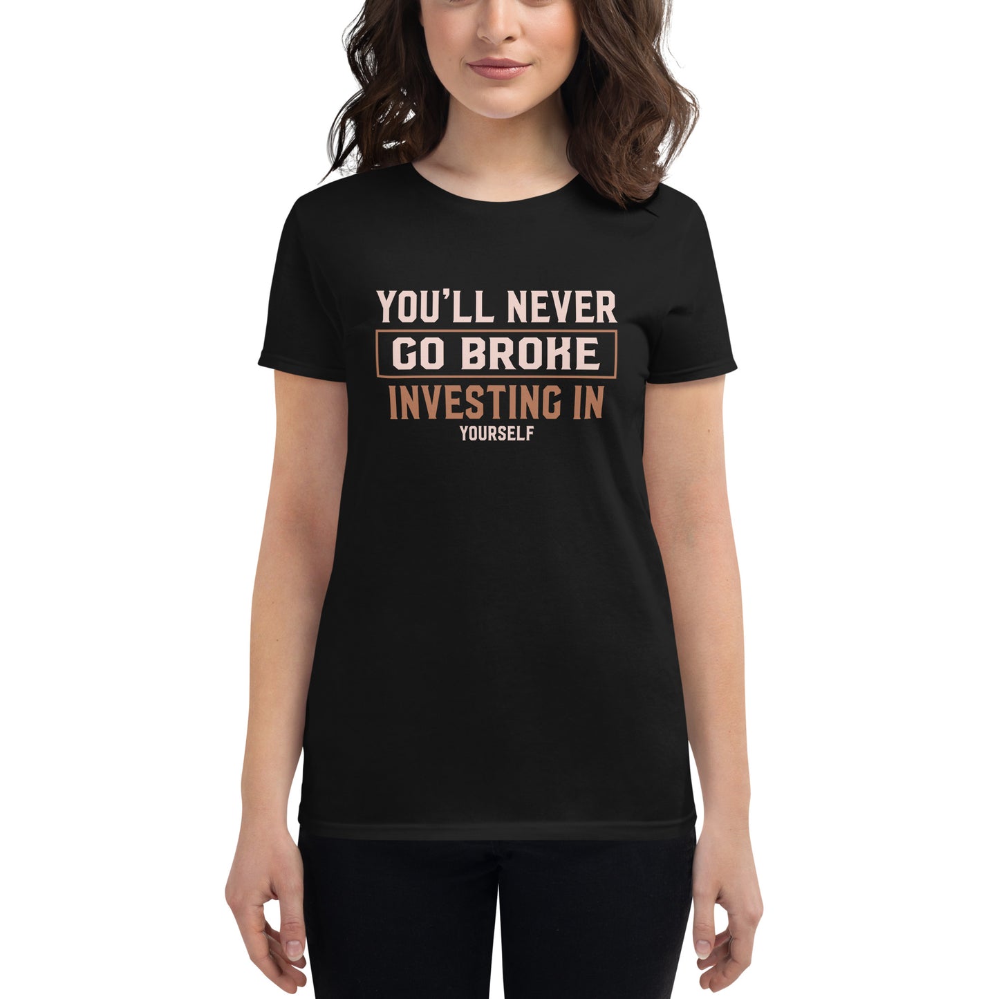 Yourself Women’s Motivational Black T-Shirt