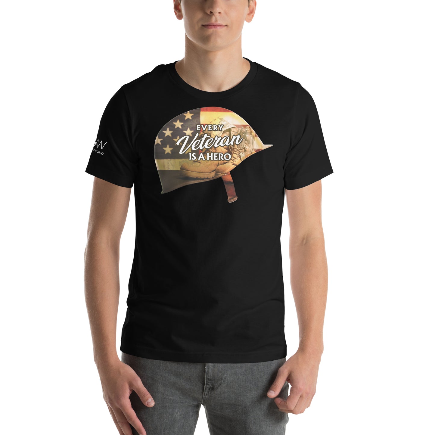 Every Veteran is a Hero III Men's Motivational Black T-Shirt