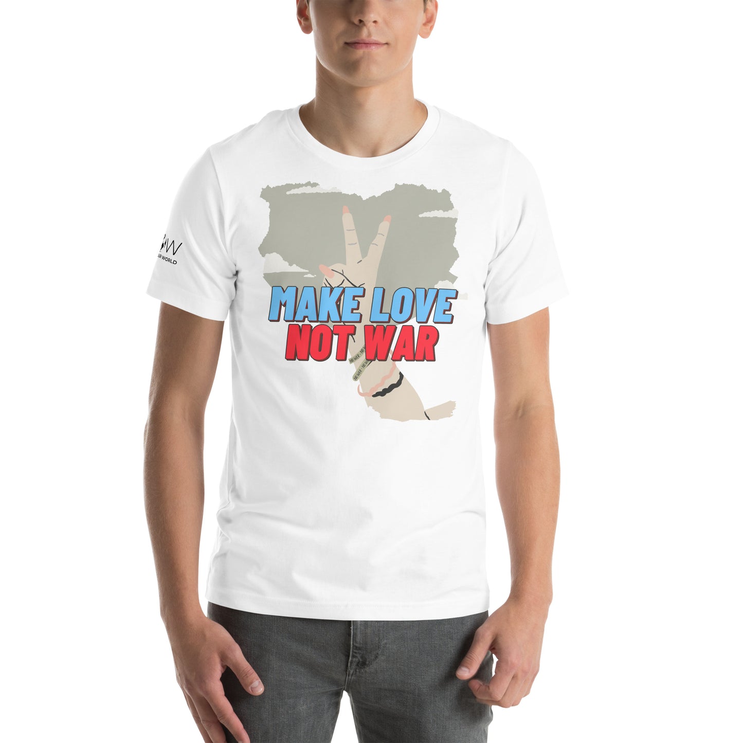 Make Love Not War II Men's Motivational White T-Shirt