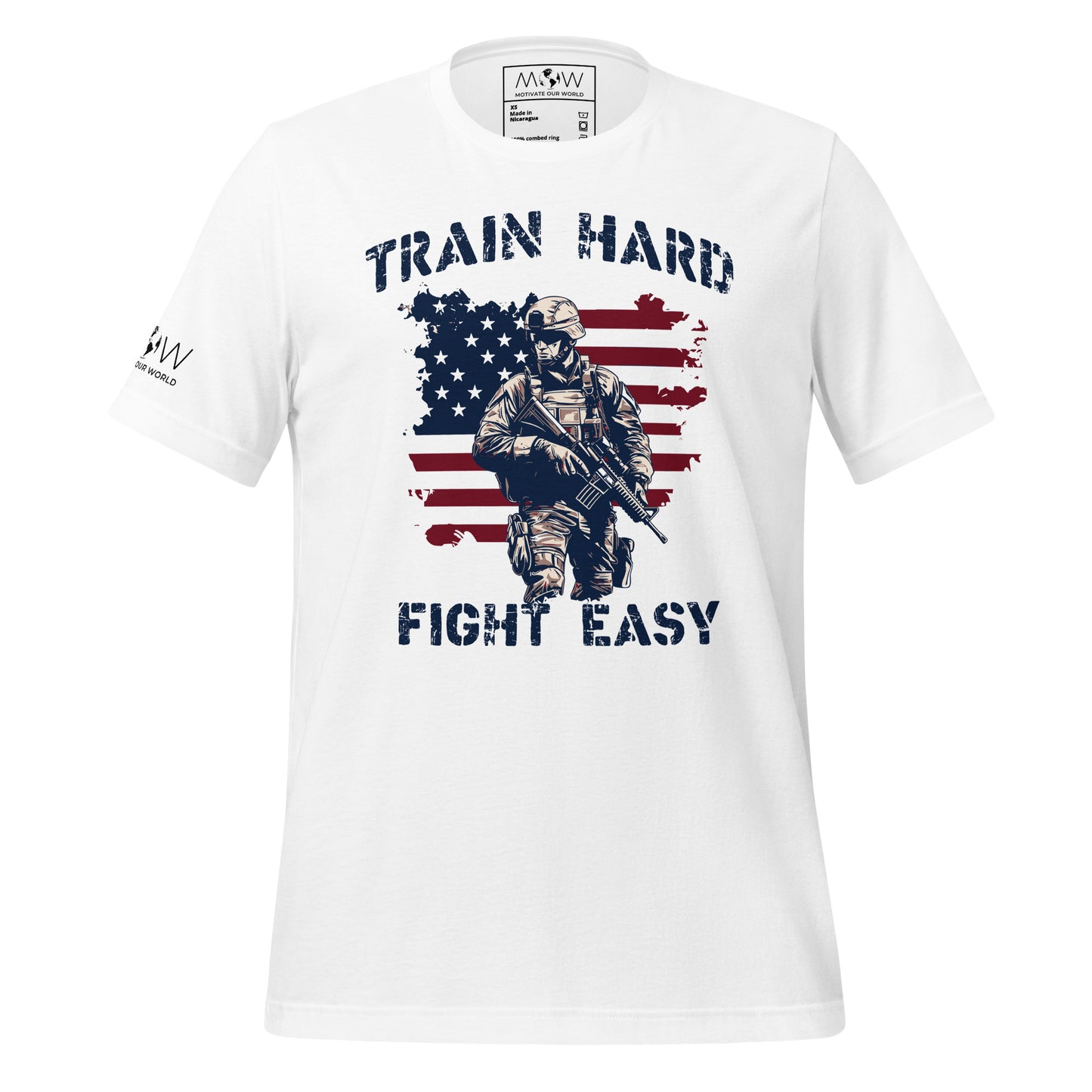 Train Hard Men's Motivational White T-Shirt