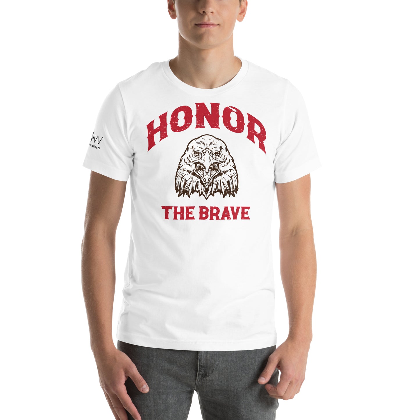 Honor the Brave II Men's Motivational White T-Shirt