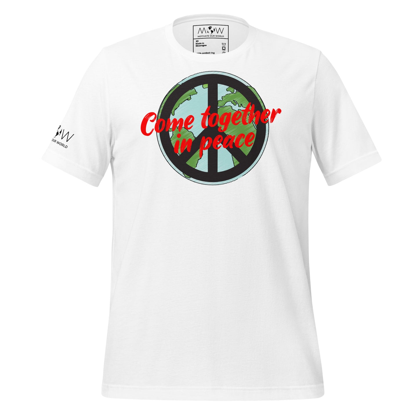 Together in Peace Men's Motivational White T-Shirt