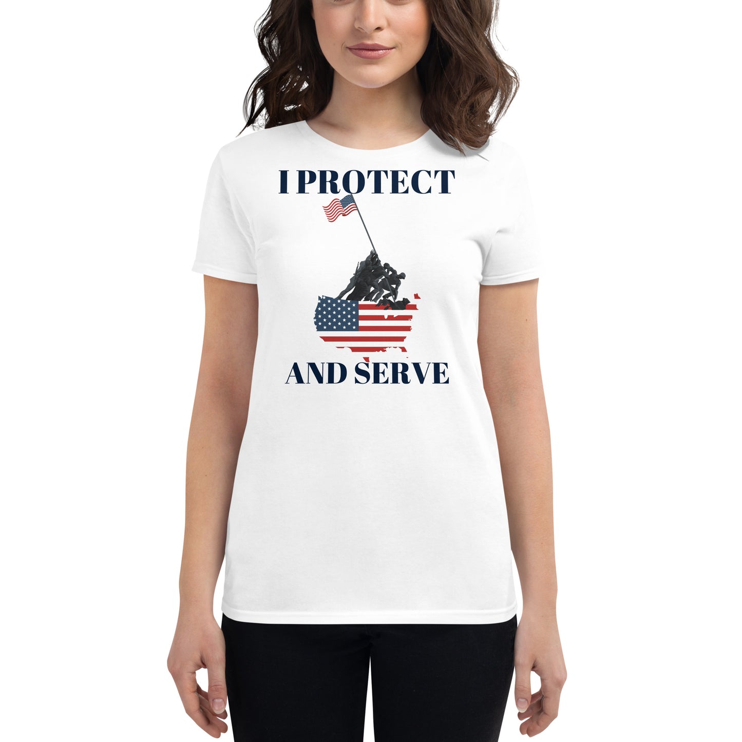 Protect and Serve Women’s Motivational White T-Shirt