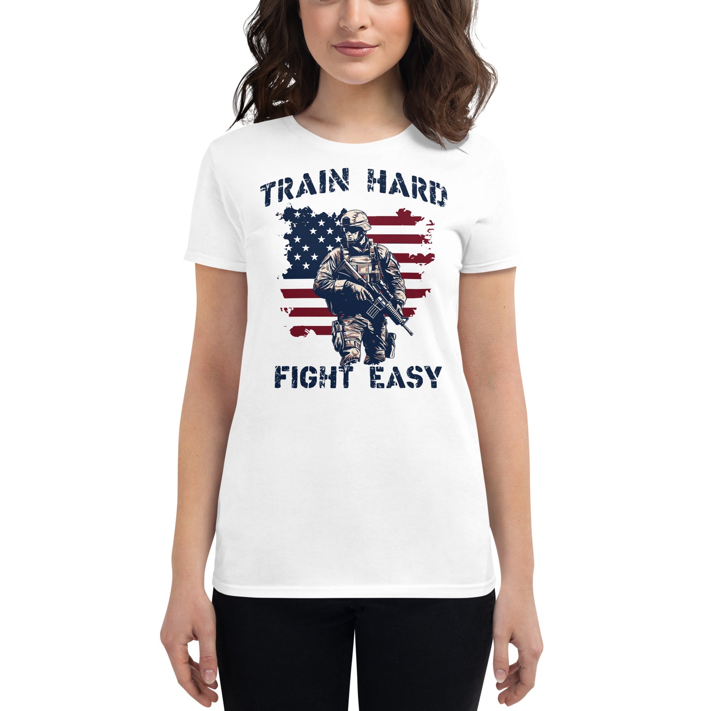 Train Hard Women’s Motivational White T-Shirt