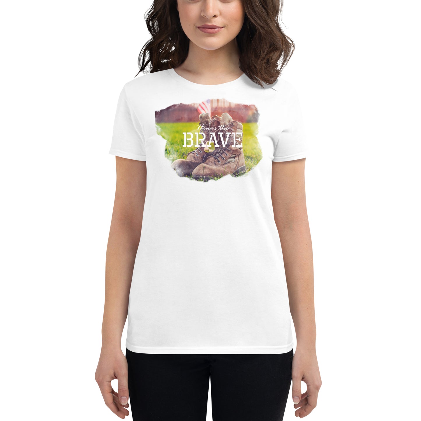 Honor the Brave IV Women’s Motivational White T-Shirt