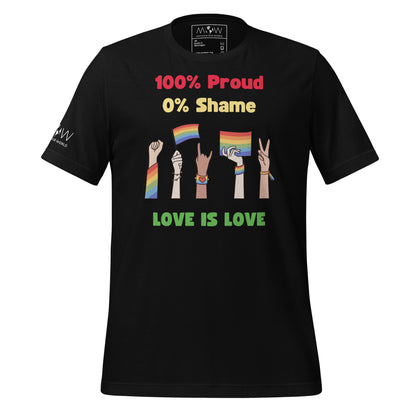 100% Proud, 0% Shame Black Motivational Men's T-Shirt