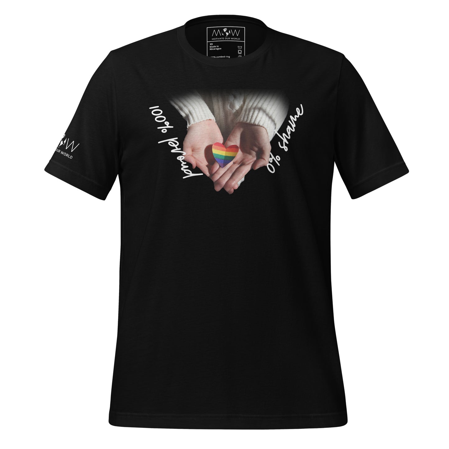 100% Proud, 0% Shame II Black Motivational Men's T-Shirt