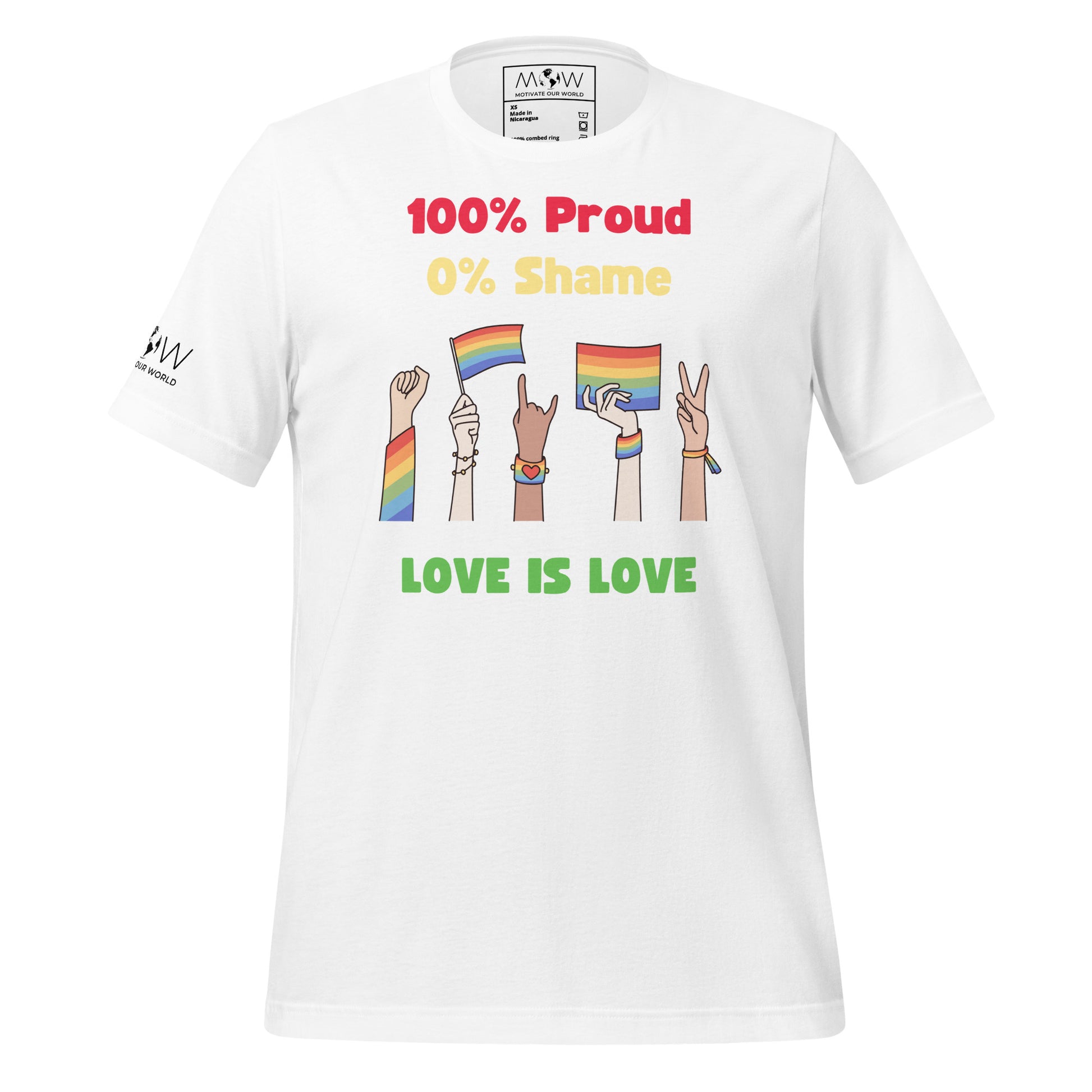 100% Proud, 0% Shame White Motivational Men's T-Shirt
