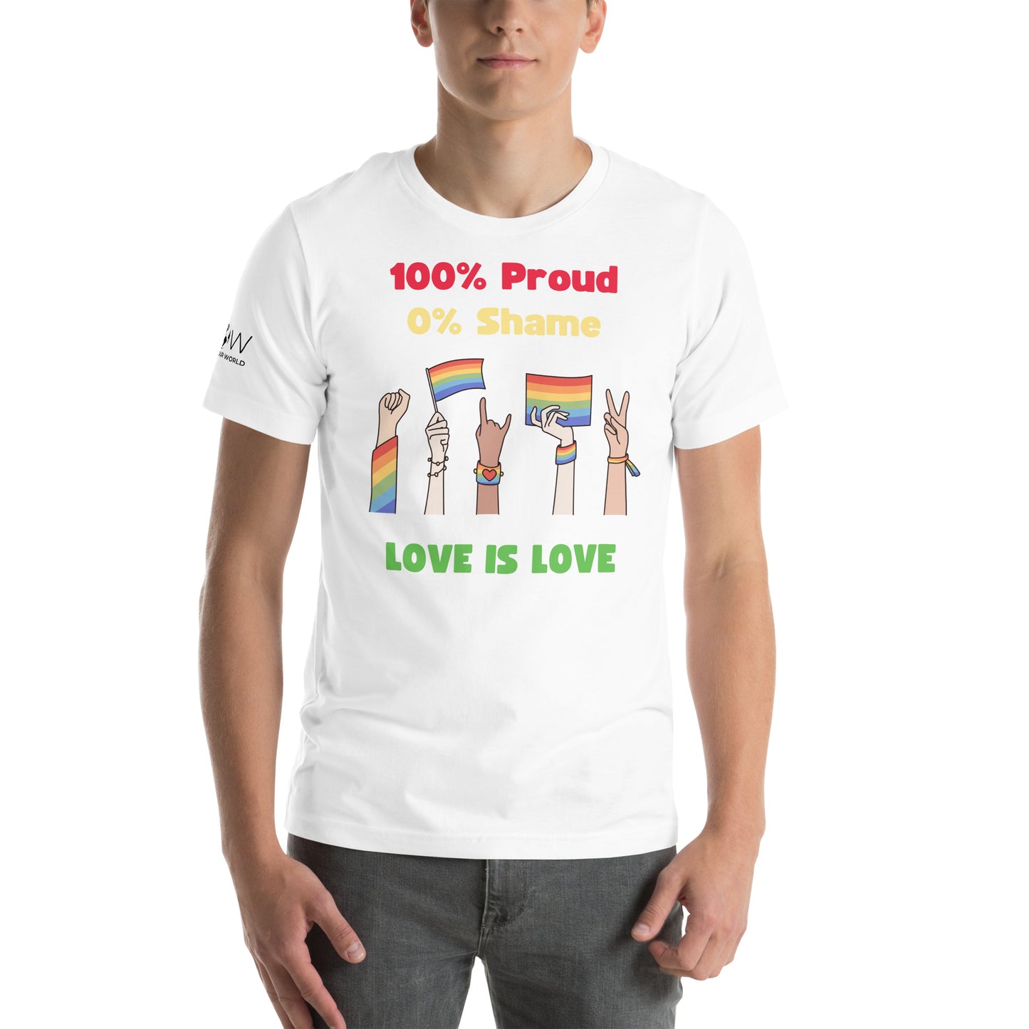 100% Proud, 0% Shame White Motivational Men's T-Shirt