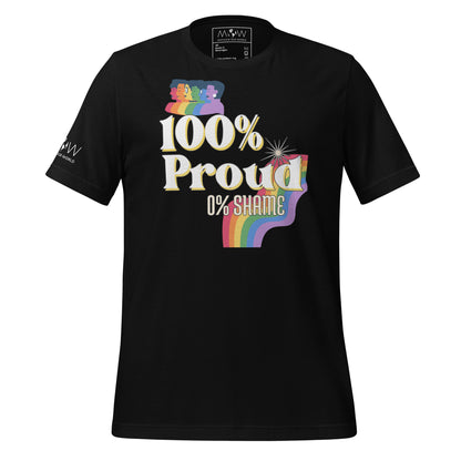 100% Proud Black Motivational Men's T-Shirt