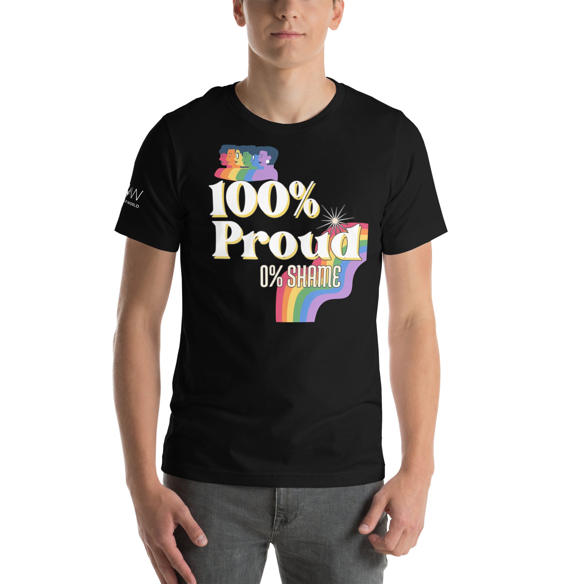 100% Proud Black Motivational Men's T-Shirt