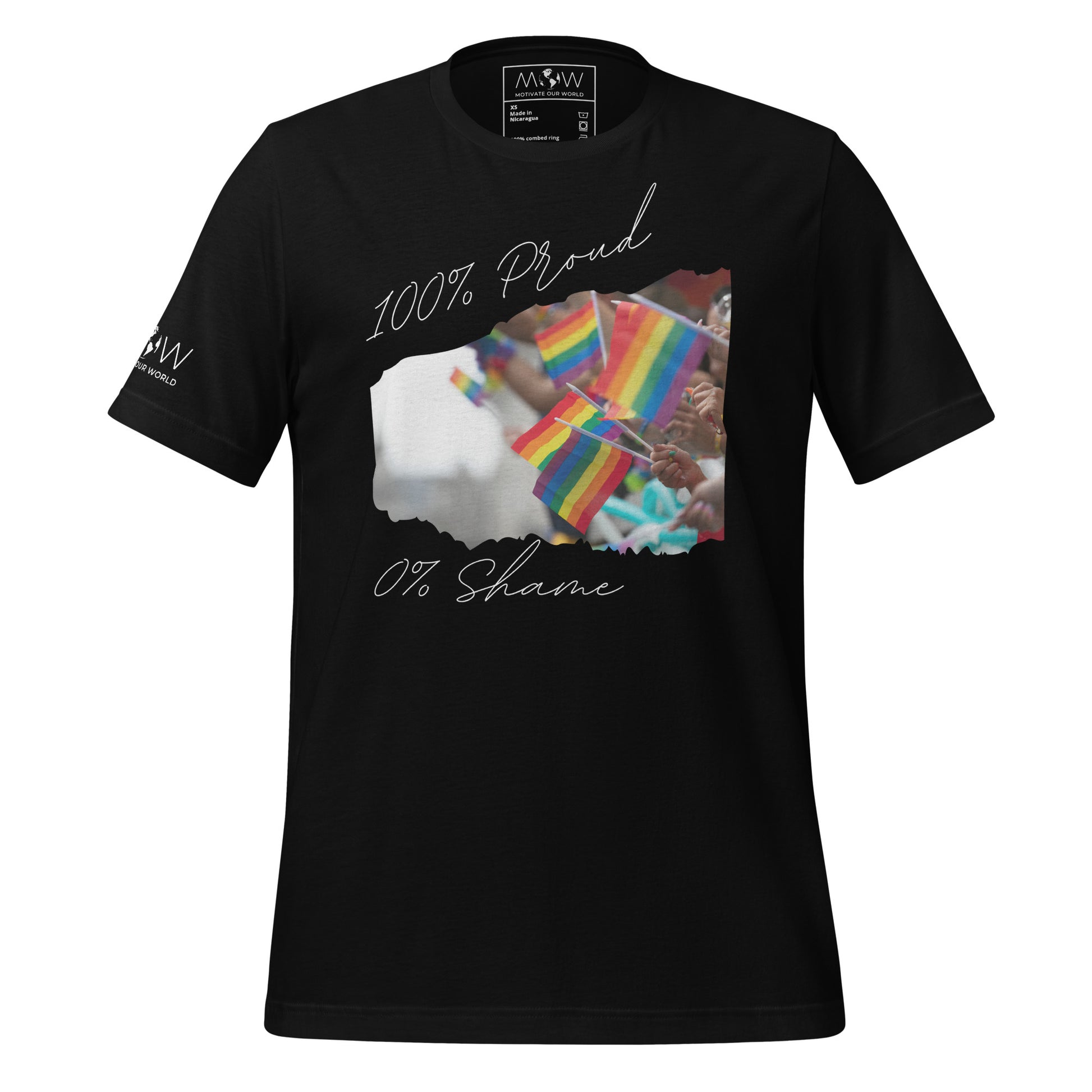 100% Proud II Black Motivational Men's T-Shirt