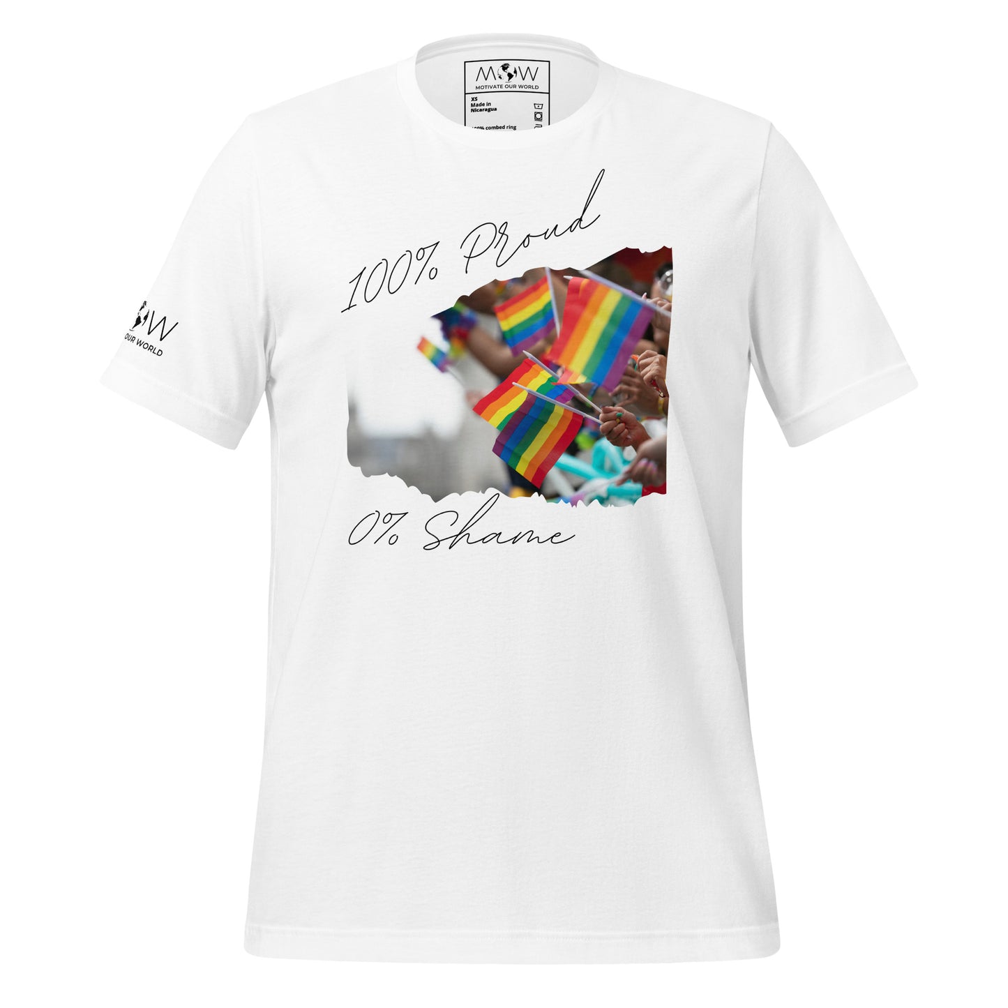 100% Proud II White Motivational Men's T-Shirt