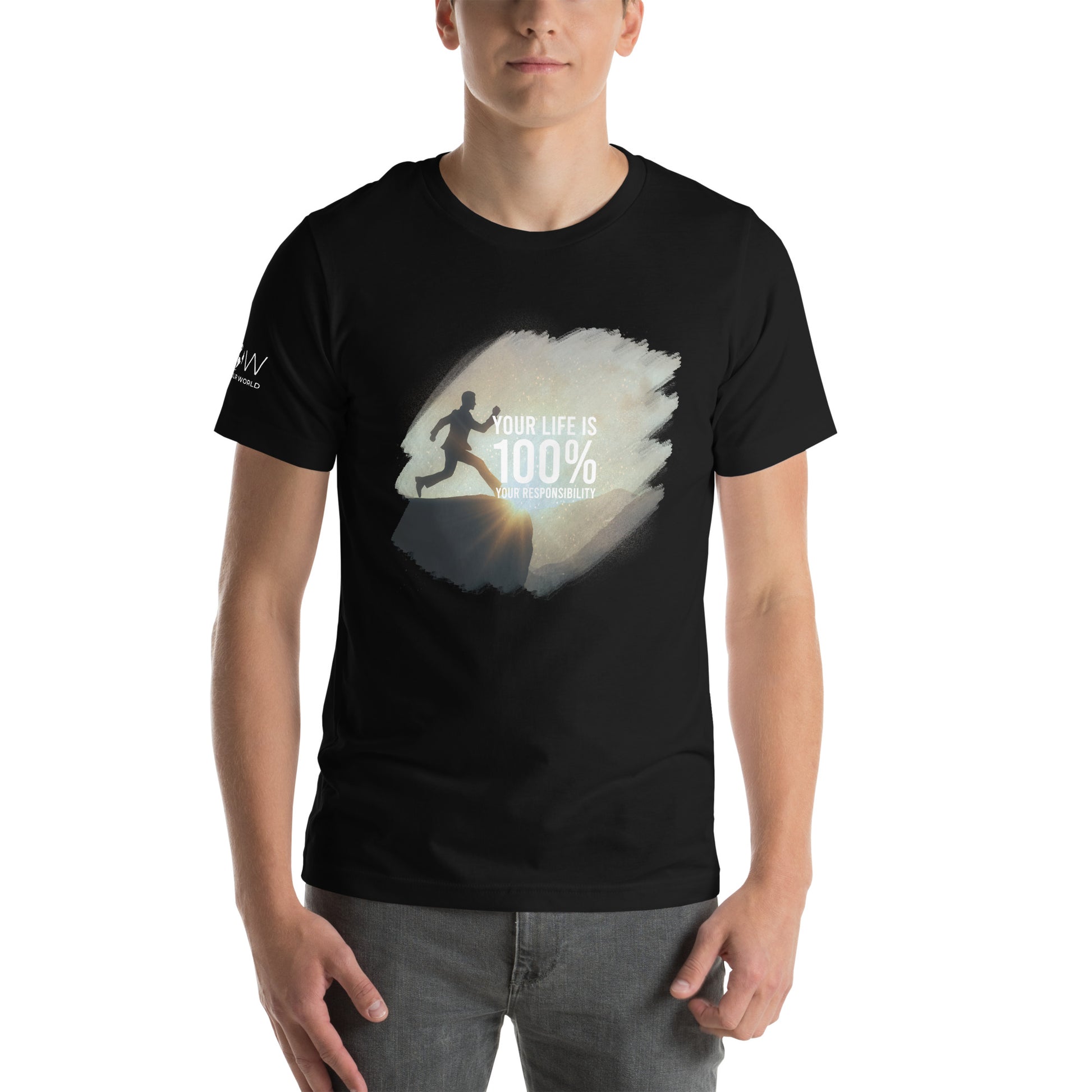 100% Responsibility Leap Men’s Black T-Shirt