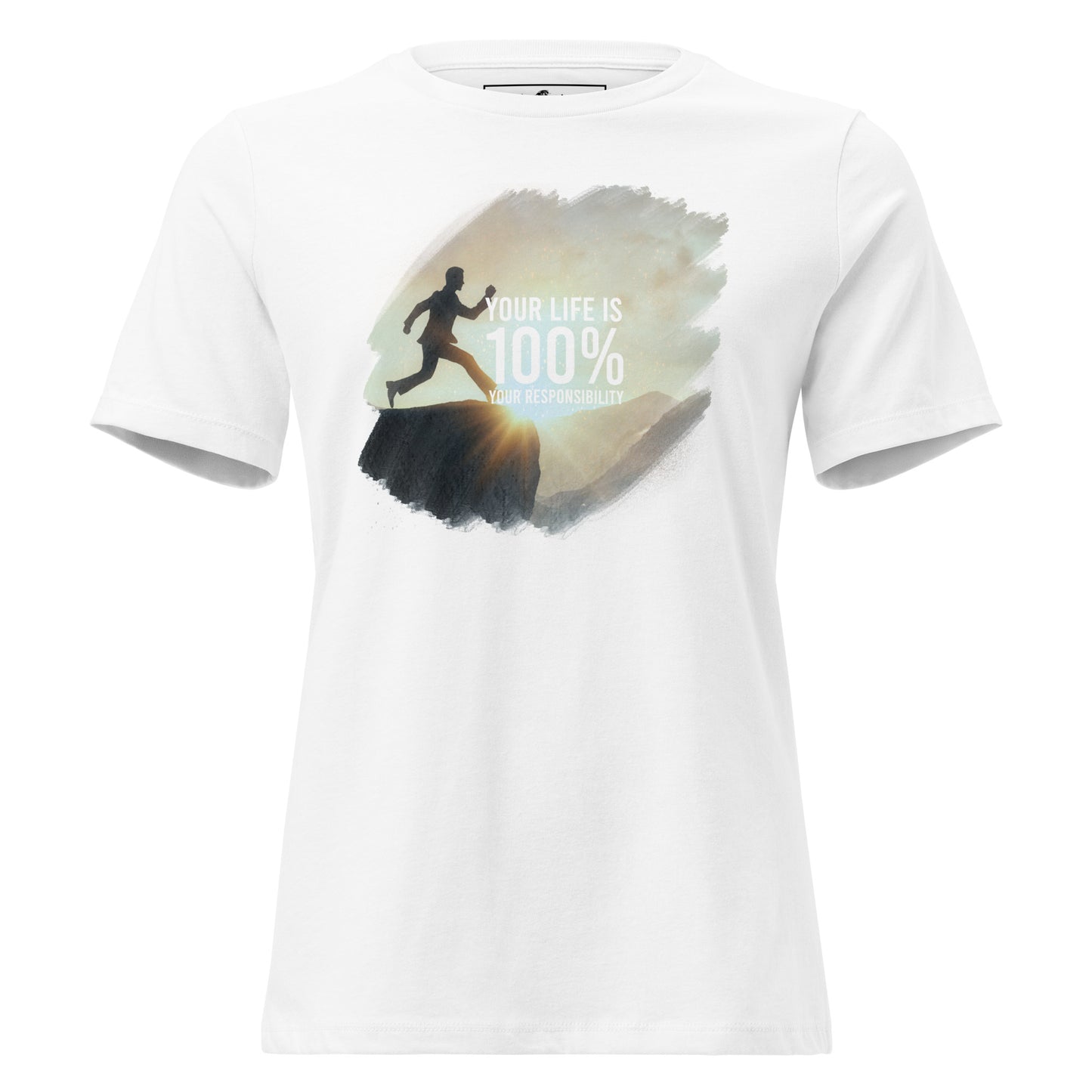 100% Responsibility Leap White Motivational Women’s T-Shirt