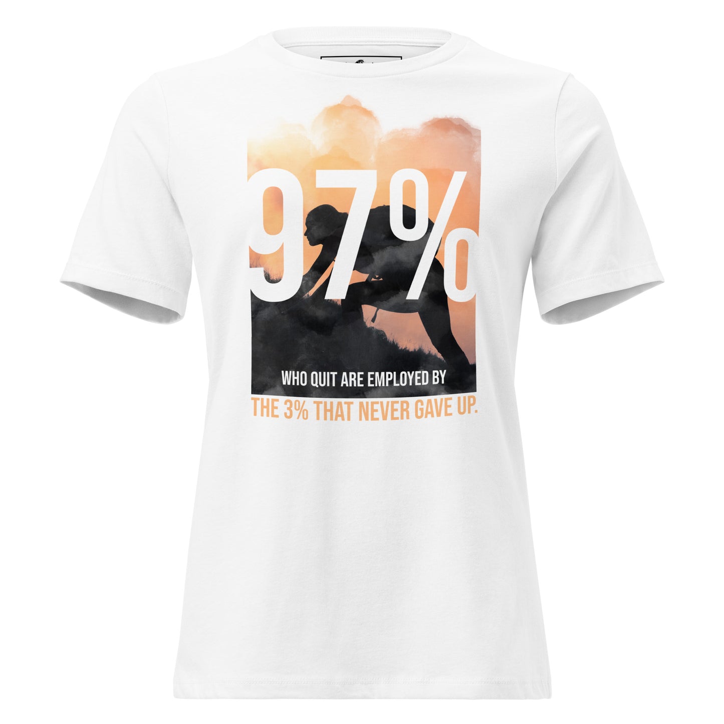 3% That Never Gave Up White Motivational Women’s T-Shirt