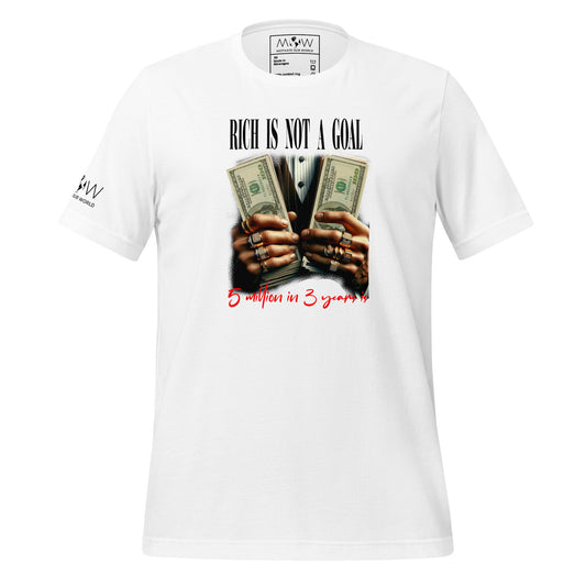 "5 Million in 3 Years Is" Men’s Motivational White T-Shirt