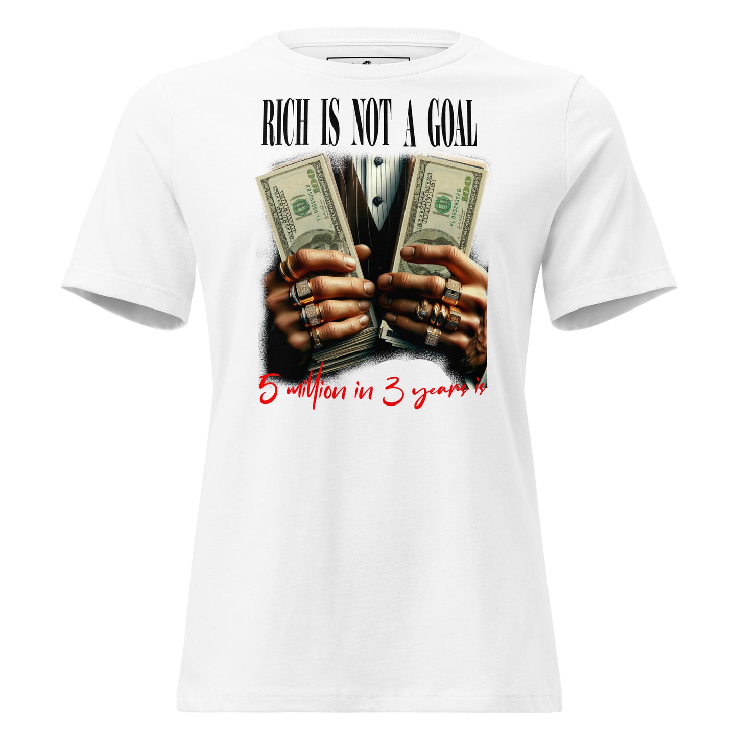 "5 Million in 3 Years Is" White Motivational Women’s T-Shirt