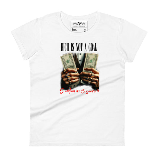5 Million in 3 Years Is Women’s Motivational White T-Shirt