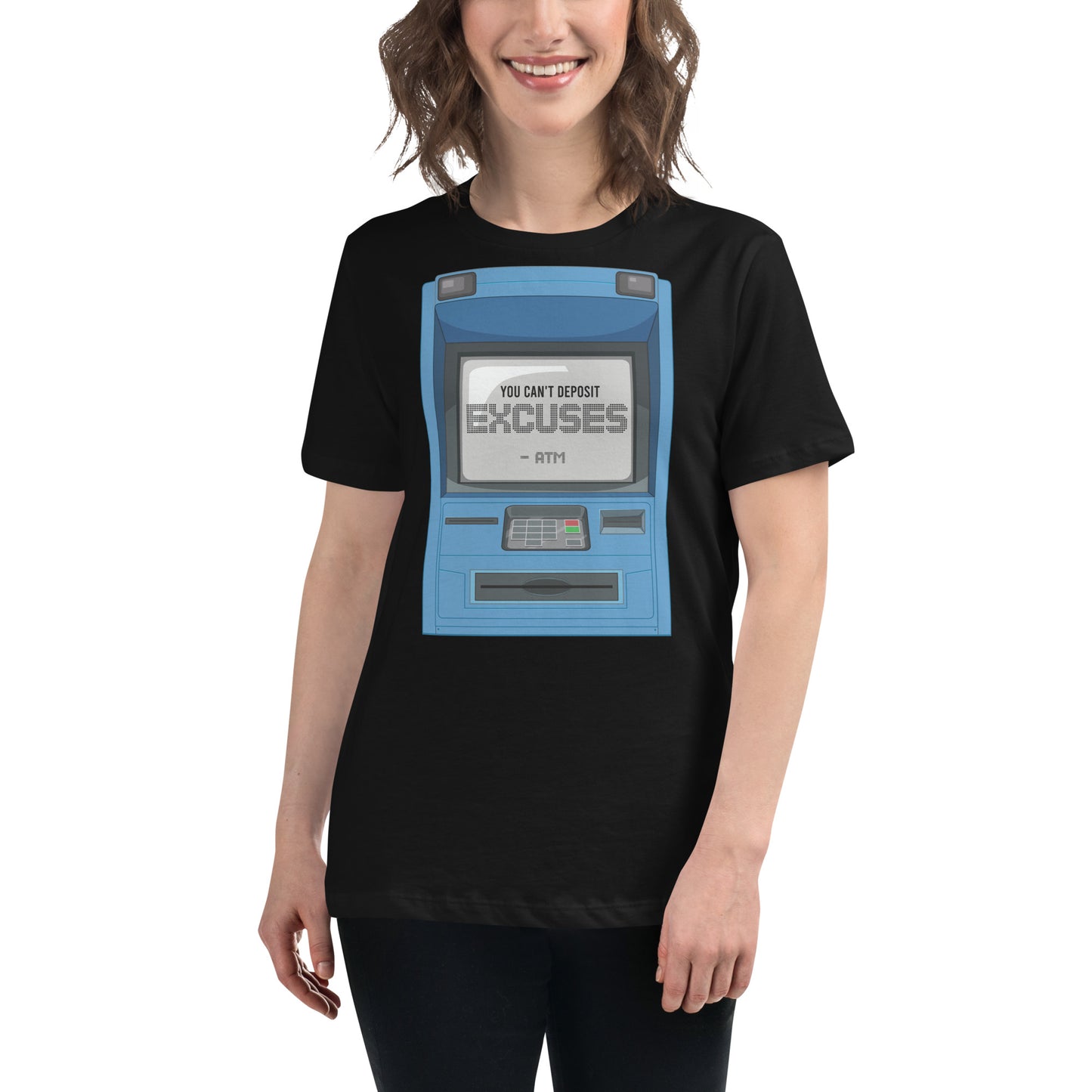 ATM Black Motivational Women’s T-Shirt Lifestyle
