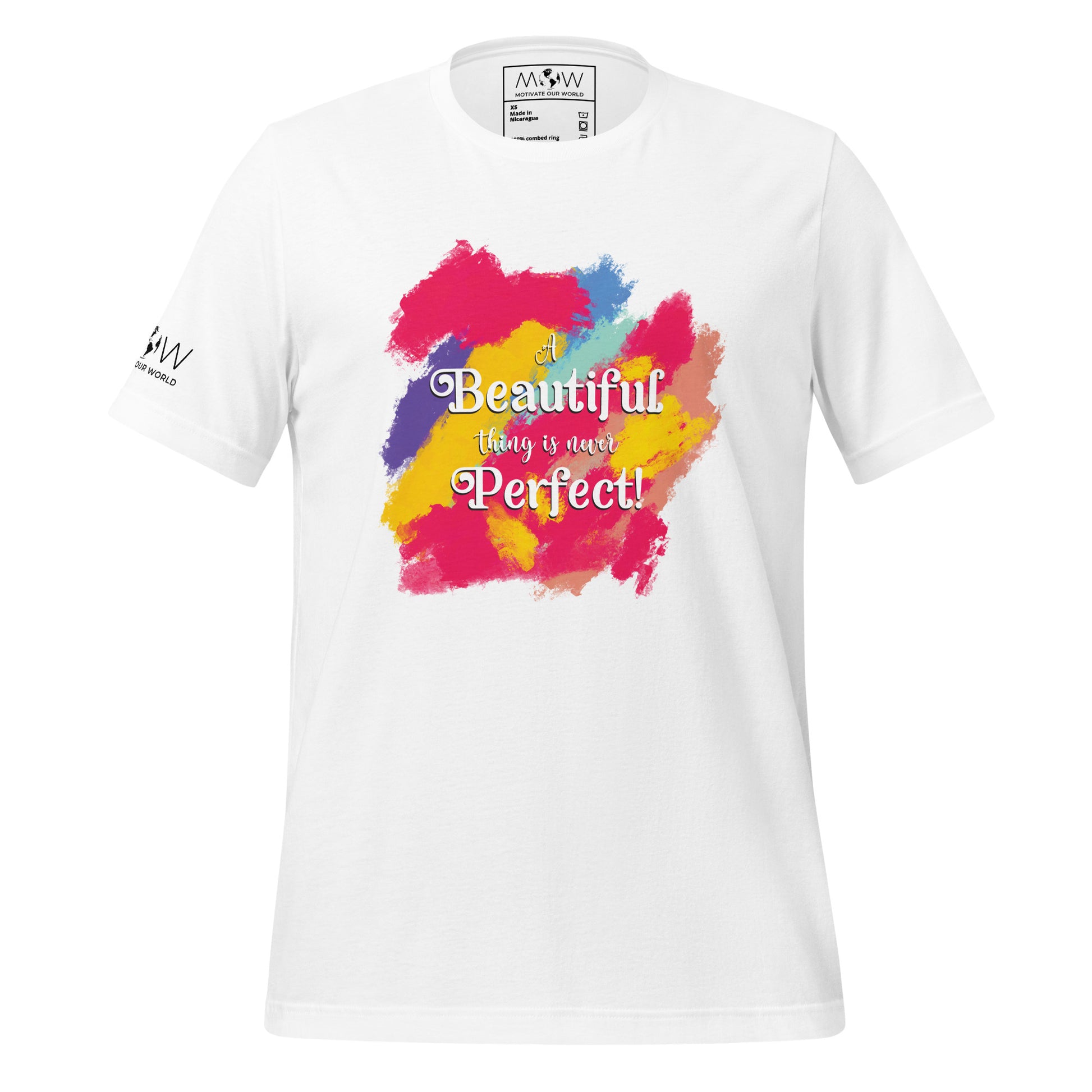 A Beautiful Thing Is Never Perfect White Motivational Men's T-Shirt