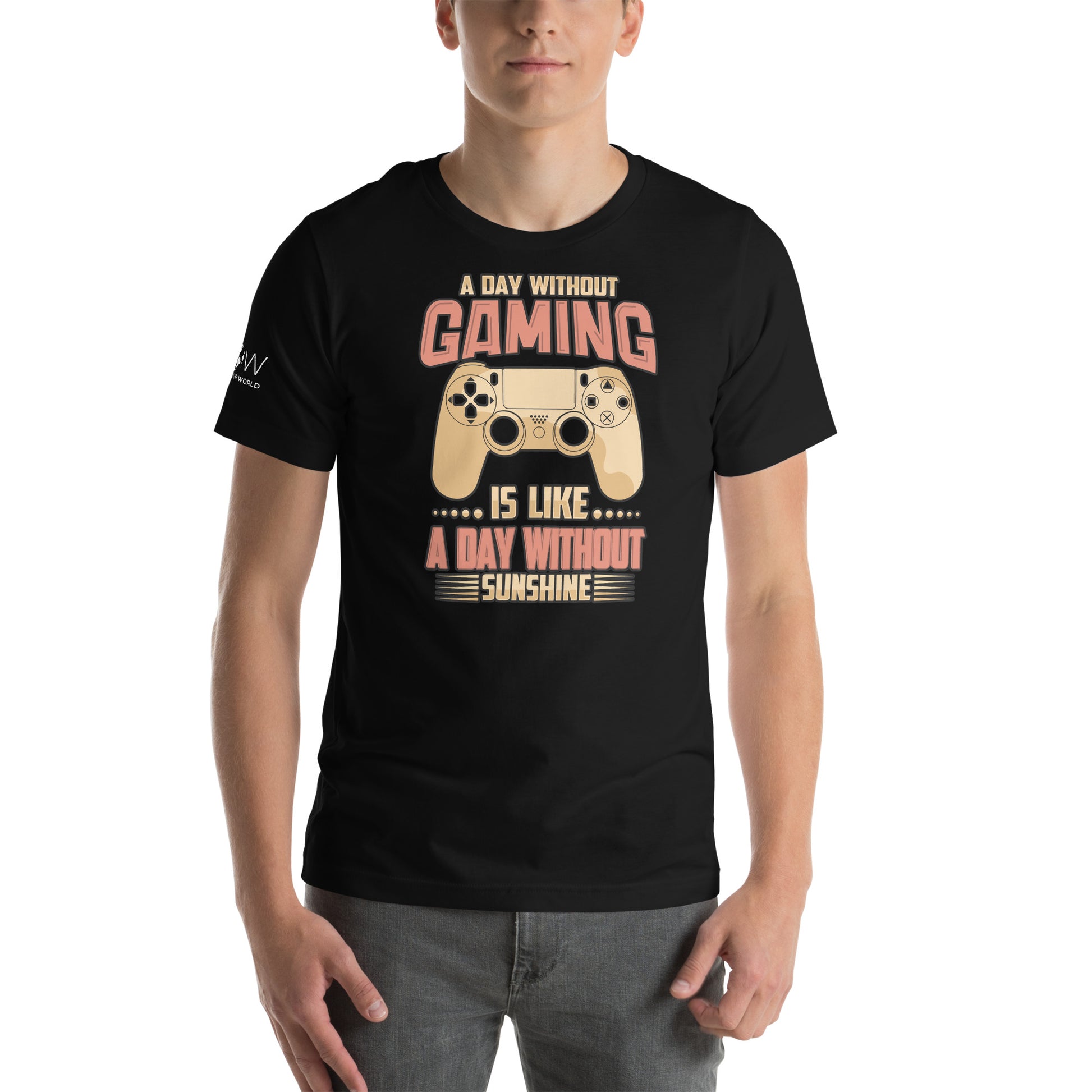 A Day Without Gaming Is Like A Day Without Sunshine Black Motivational Men's T-Shirt