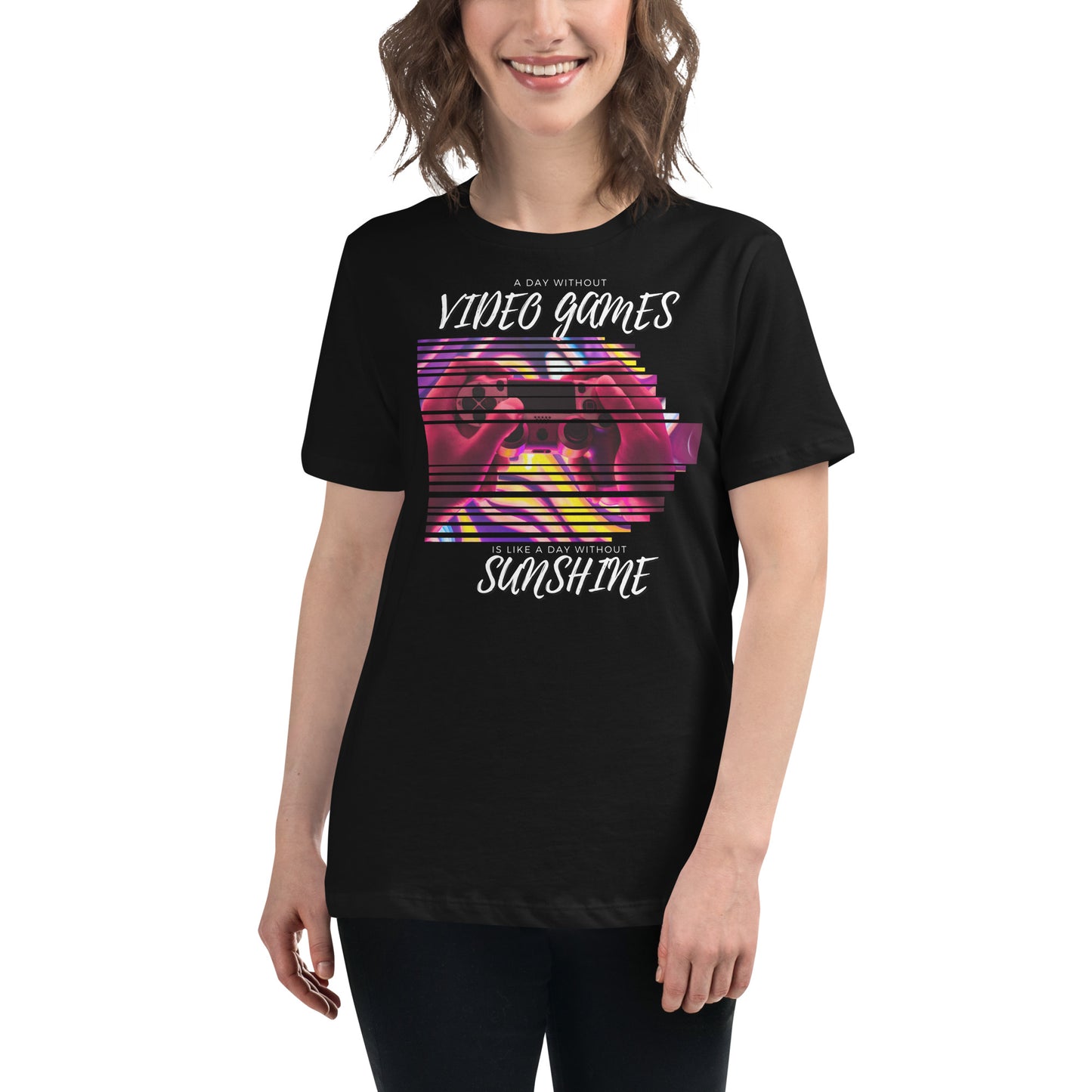 A Day Without Video Games - Gaming Controller Black Motivational Women’s T-Shirt Lifestyle