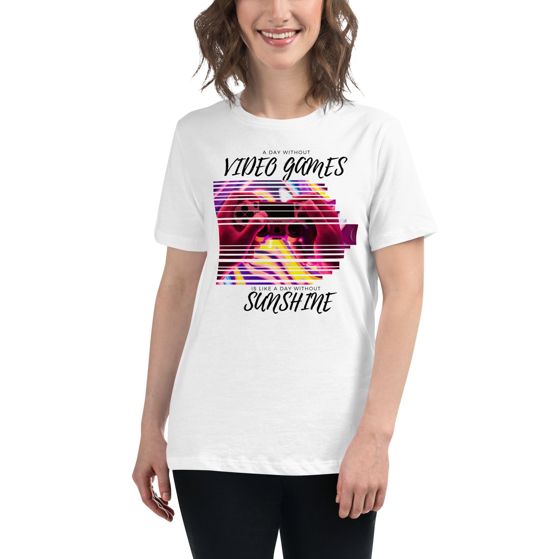 A Day Without Video Games - Gaming Controller White Motivational Women’s T-Shirt Lifestyle