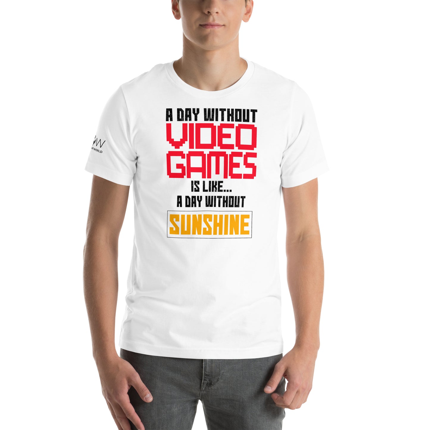 "A Day Without Video Games"  White Motivational Men's T-Shirt Lifestyle