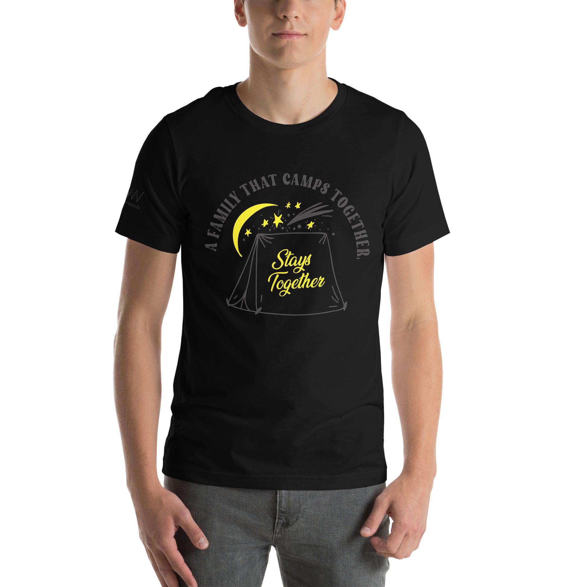 A Family That Camps Together Stays Together Men's Motivational Black T-Shirt