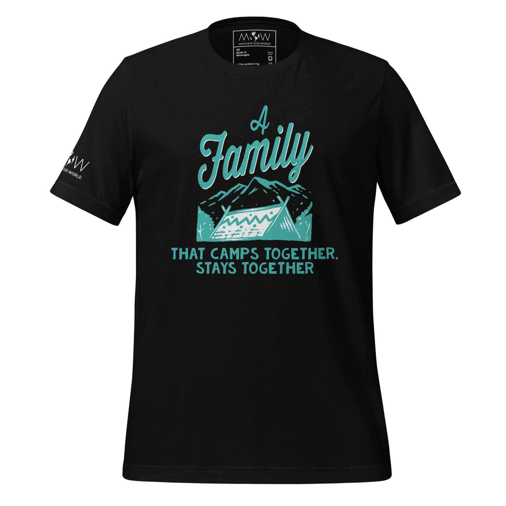 A Family That Camps Together Stays Together Men's Motivational Black T-Shirt