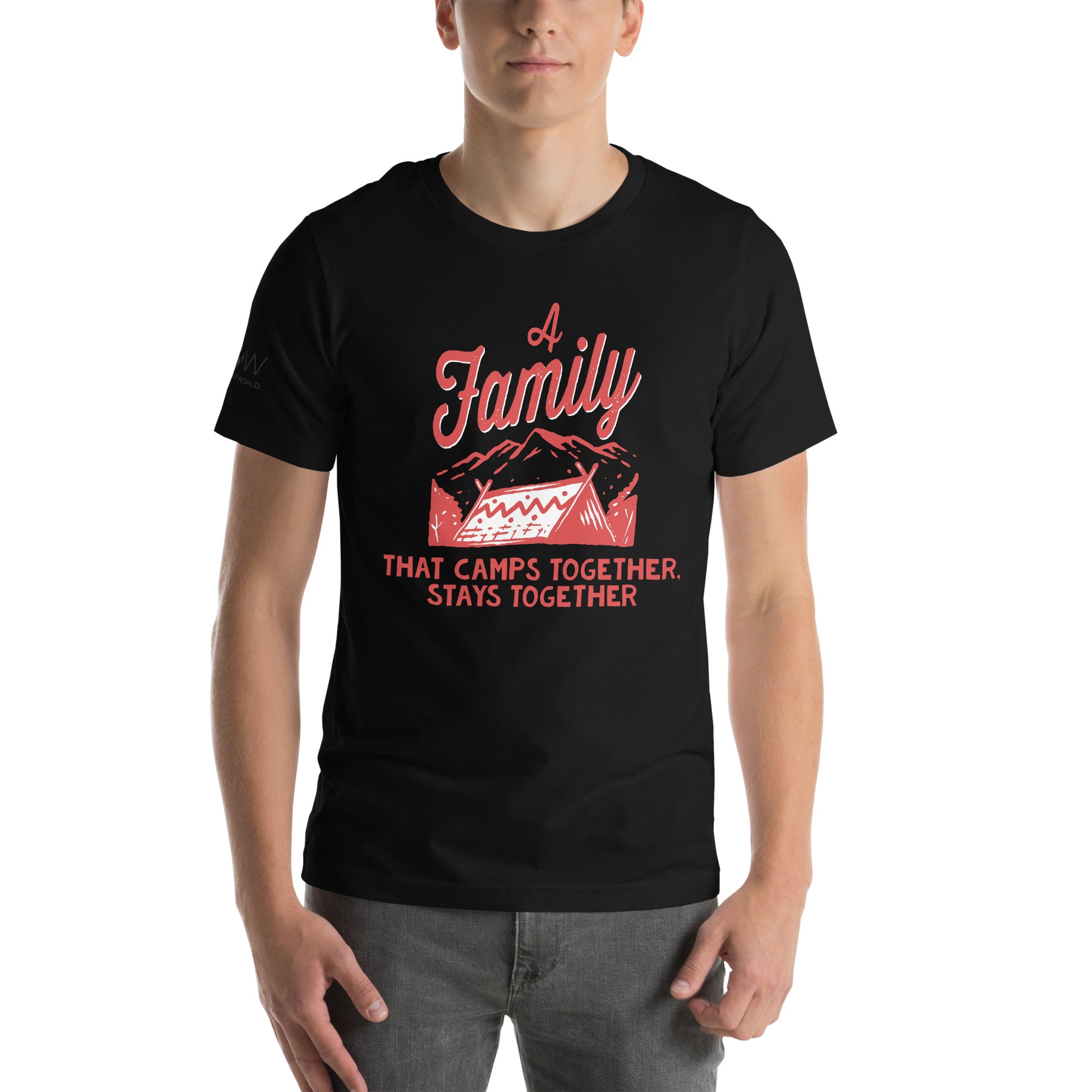 A Family That Camps Together Stays Together Men's Motivational Black T-Shirt
