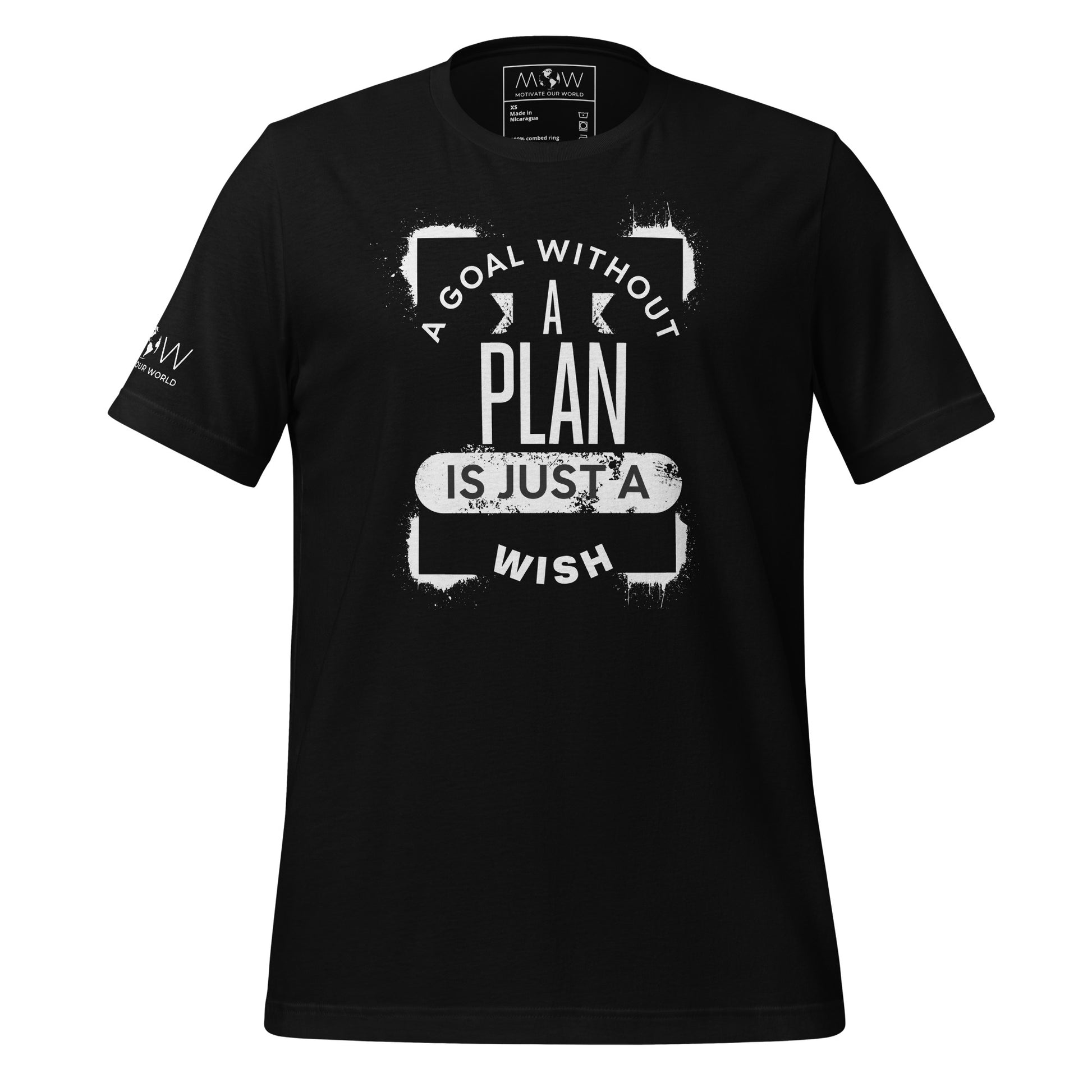 A Goal Without a Plan Is Just a Wish Men's Motivational Black T-Shirt