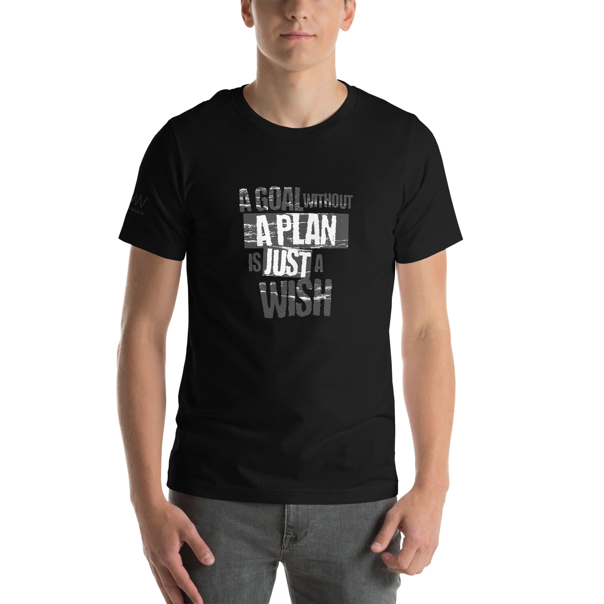 A Goal Without a Plan Is Just a Wish Men's Motivational Black T-Shirt
