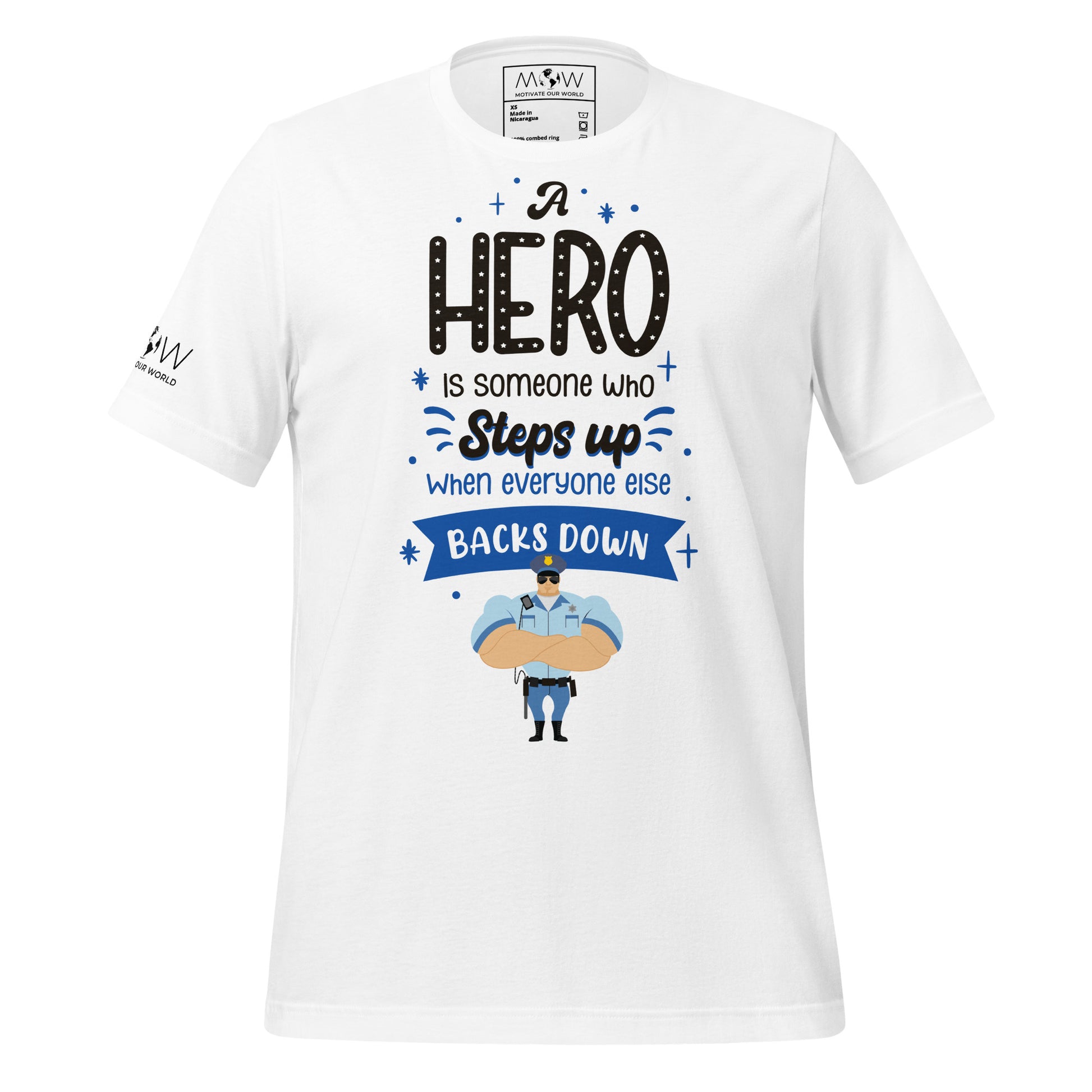 A Hero Steps Up – Officer Edition White Motivational Men's T-Shirt