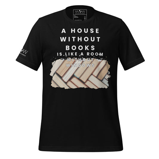 A House Without Books – Minimalist Stack Black Motivational Men's T-Shirt