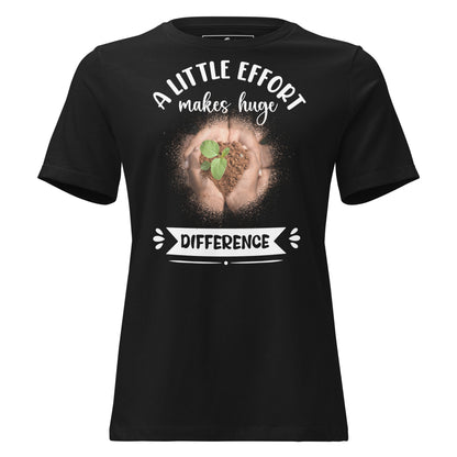 A Little Effort Makes Huge Difference Hands Black Motivational Women’s T-Shirt