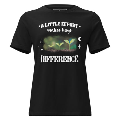 A Little Effort Makes Huge Difference Seedling Black Motivational Women’s T-Shirt