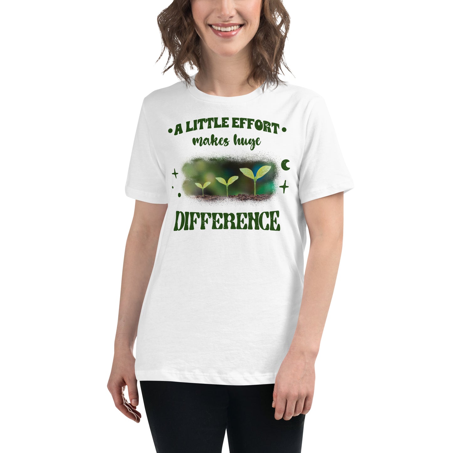 A Little Effort Makes Huge Difference Seedling White Motivational Women’s T-Shirt Lifestyle