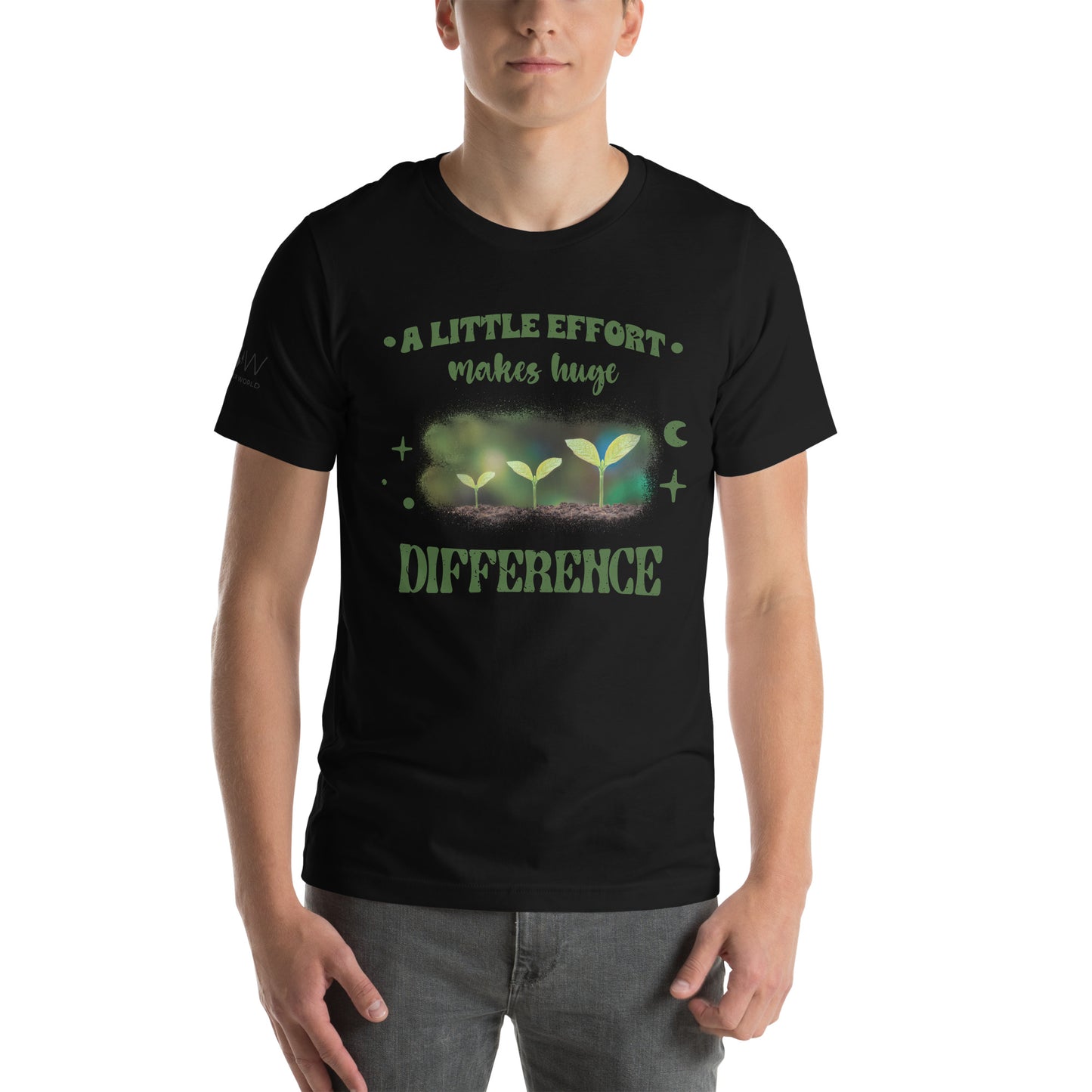 "A Little Effort Makes a Huge Difference" Men's Motivational Black T-Shirt