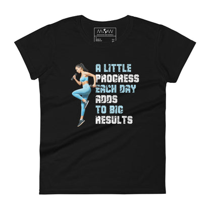 A Little Progress Each Day Women’s Motivational Black T-Shirt