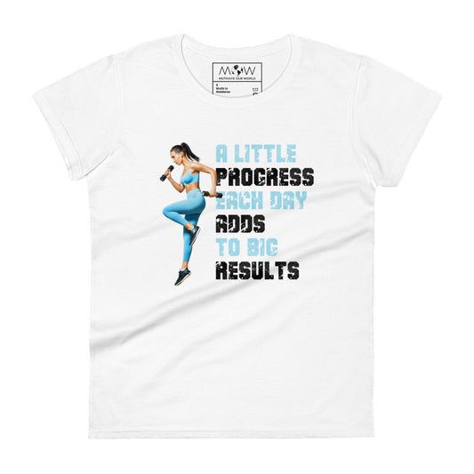 A Little Progress Each Day Women’s Motivational White T-Shirt