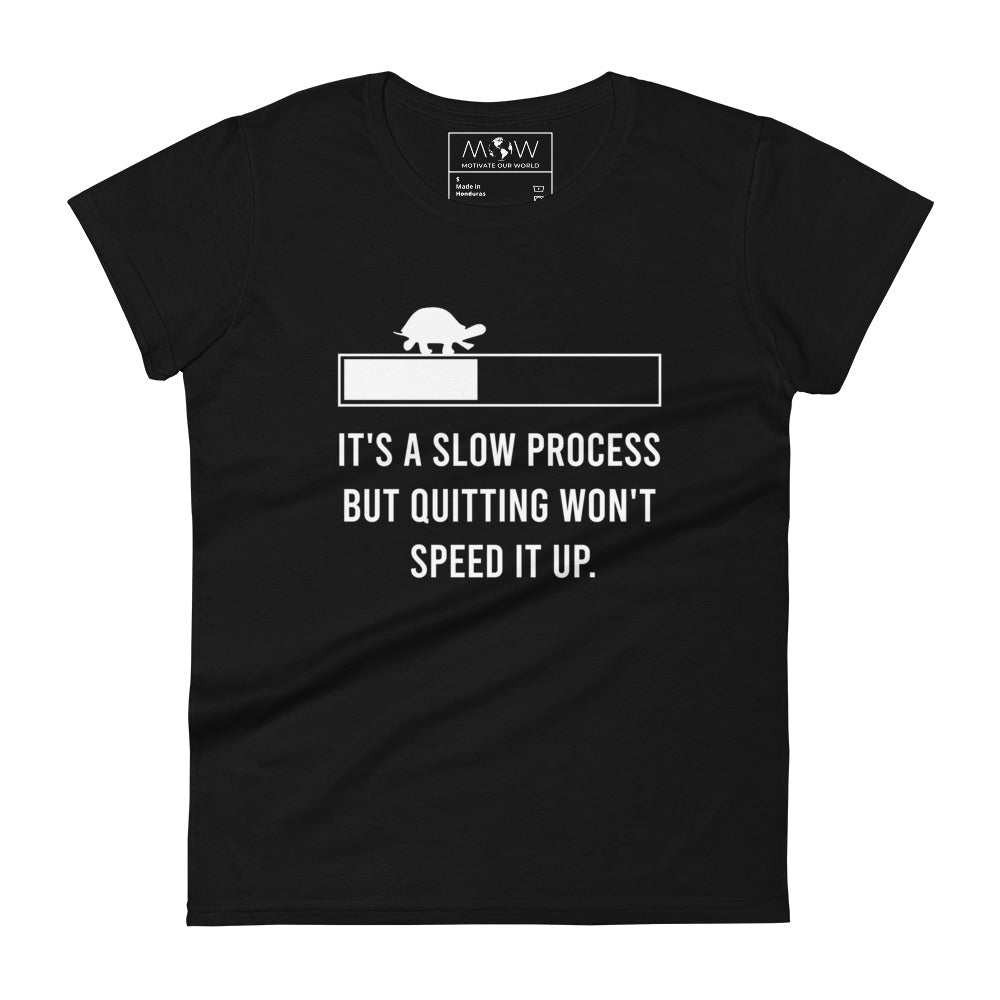 A Little Progress Each Day Women’s Motivational Black T-Shirt