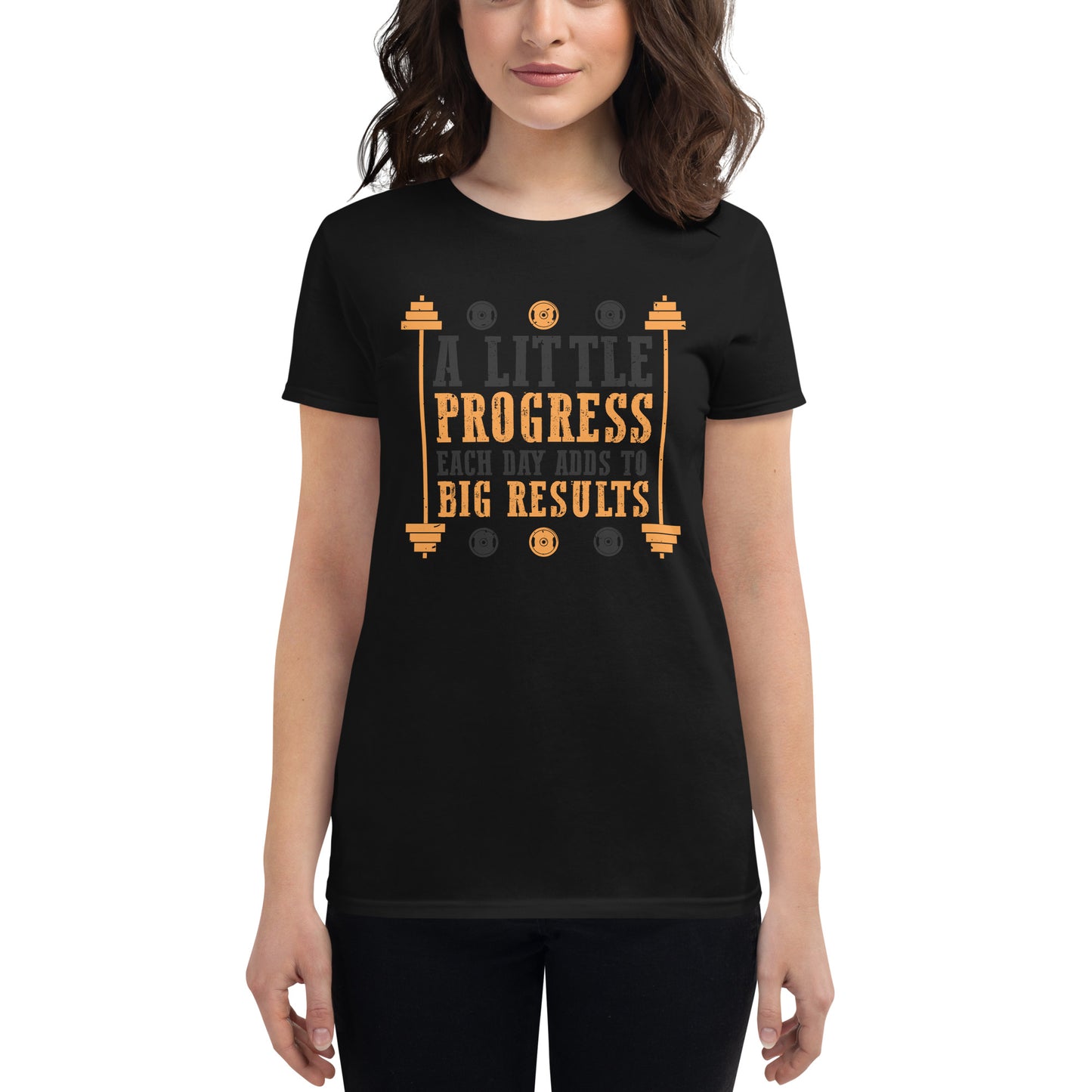 A Little Progress Each Day Women’s Motivational Black T-Shirt