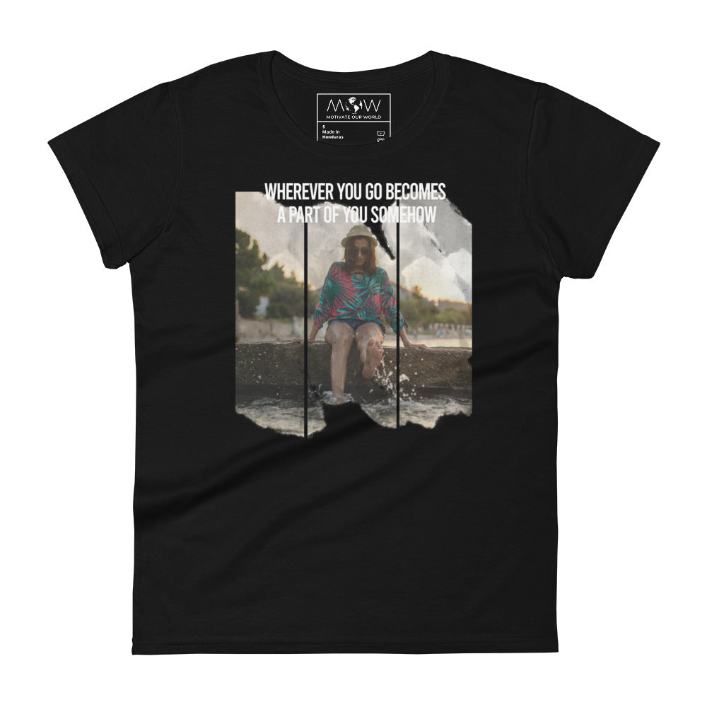 A Part of You Somehow Women’s Motivational Black T-Shirt